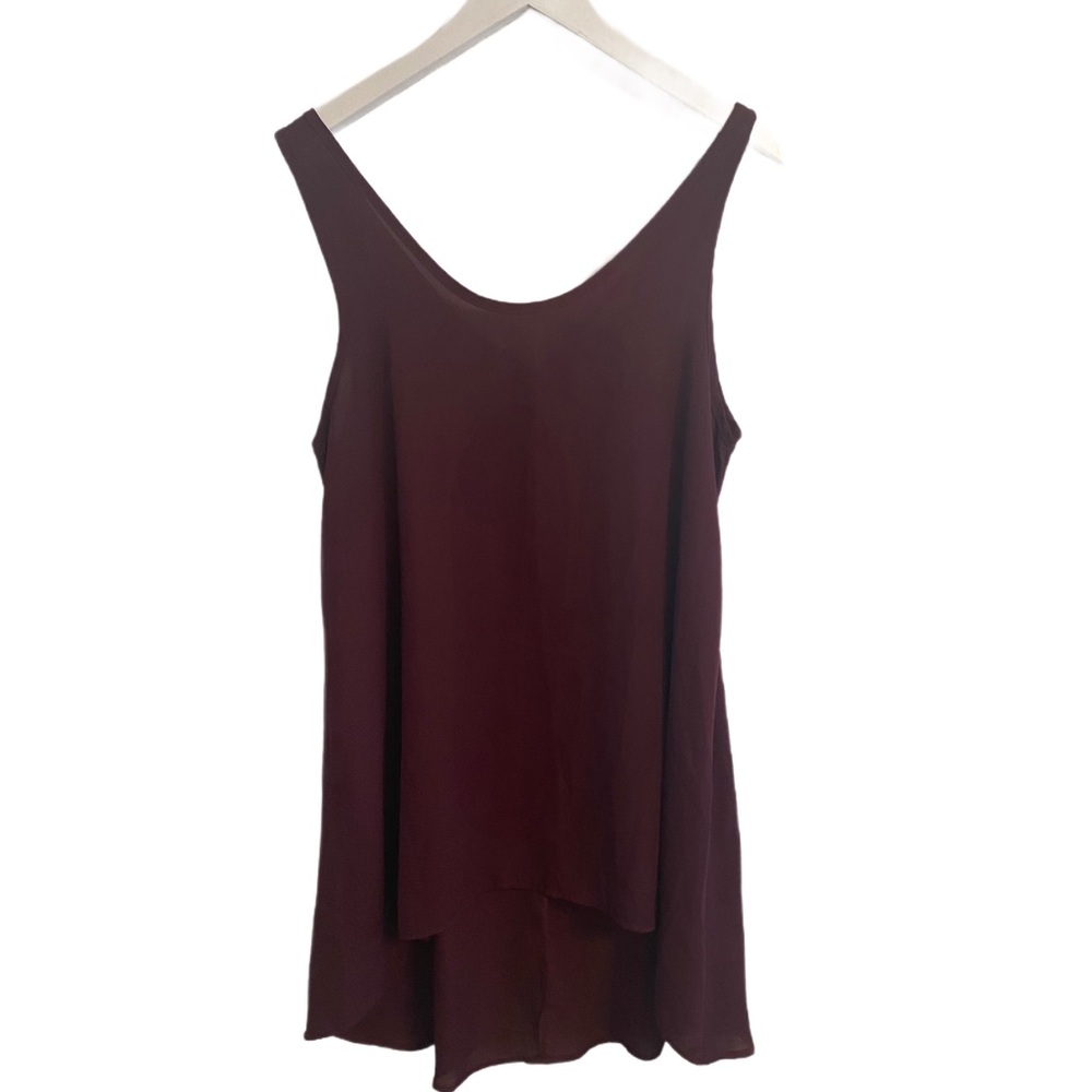 Painted Threads Dark Wine Asymmetrical Tank Top Size S